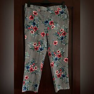Jules & Leopold Floral Checkered Capris- Size Medium